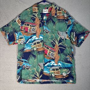 Vintage Diamond Head Sportswear Men’s Size L Hawaiian Shirt‎ Woody Wagon Aloha